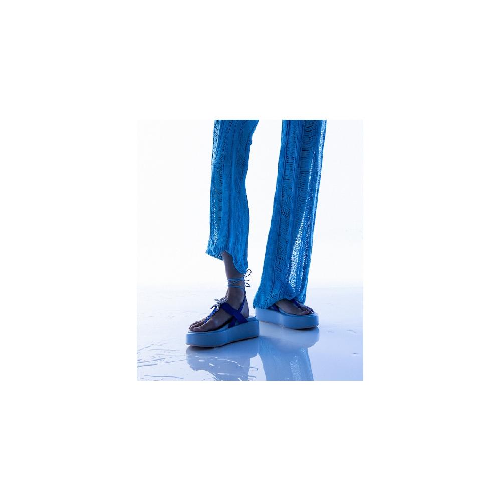 Amalfi by rangoni Sandalo piattaforma Capri blu Sconto