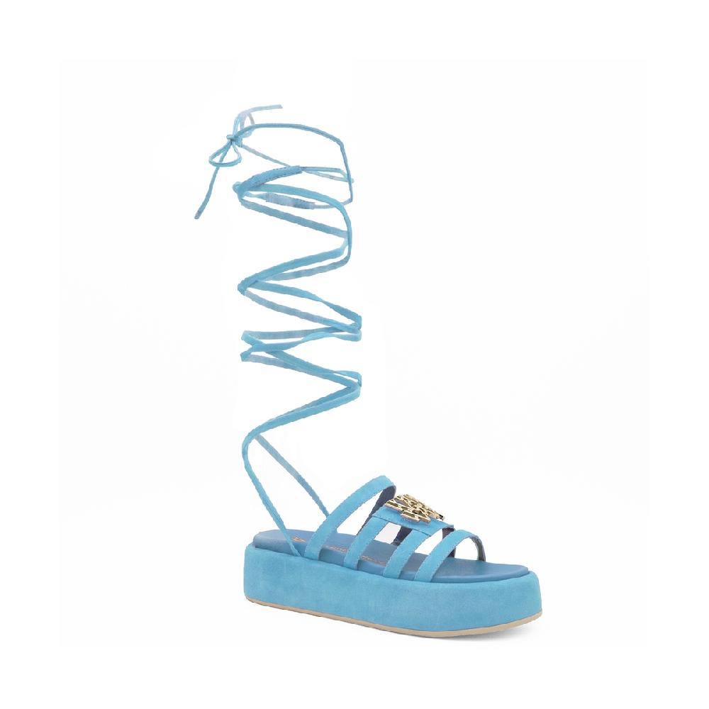 Amalfi by rangoni Sandalo allacciato Cannella azzurro Shopping Online