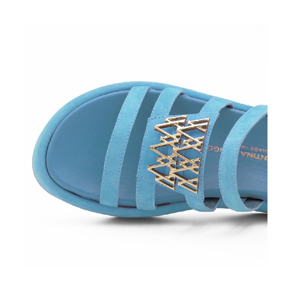 Amalfi by rangoni Sandalo allacciato Cannella azzurro Shopping Online